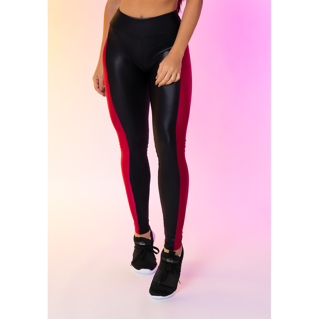CALÇA LEGGING HAPPINESS COM RECORTES LATERAIS DLK