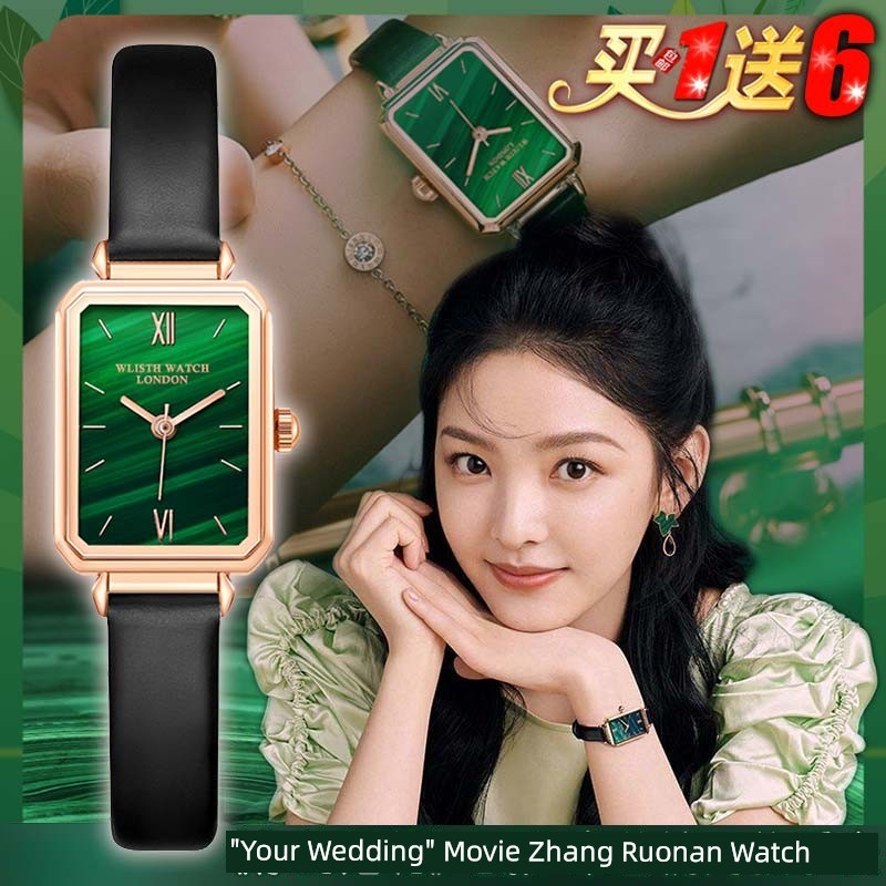 relogio feminino pequeno relogio feminino Nome da marca genuíno pequeno relógio verde relógio genuíno senhoras novo esti