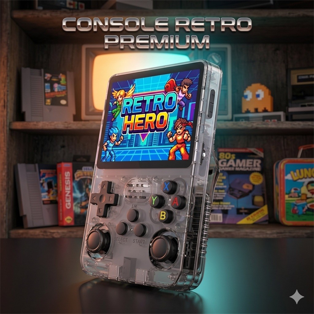 Console Retrô R36S Arkos 64GB +15000 Jogos Tela IPS 3.5" Portátil Pronta Entrega Envio 24h SP