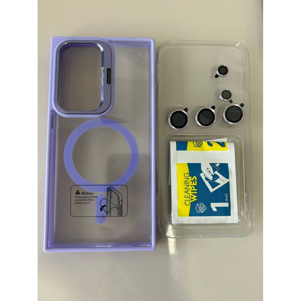 Capinha MagSafe Magnética | Suporte + Proteção de Lentes | Anti-Impacto, Fosca | Samsung S23 S24 S25 S26 Ultra FE Plus
