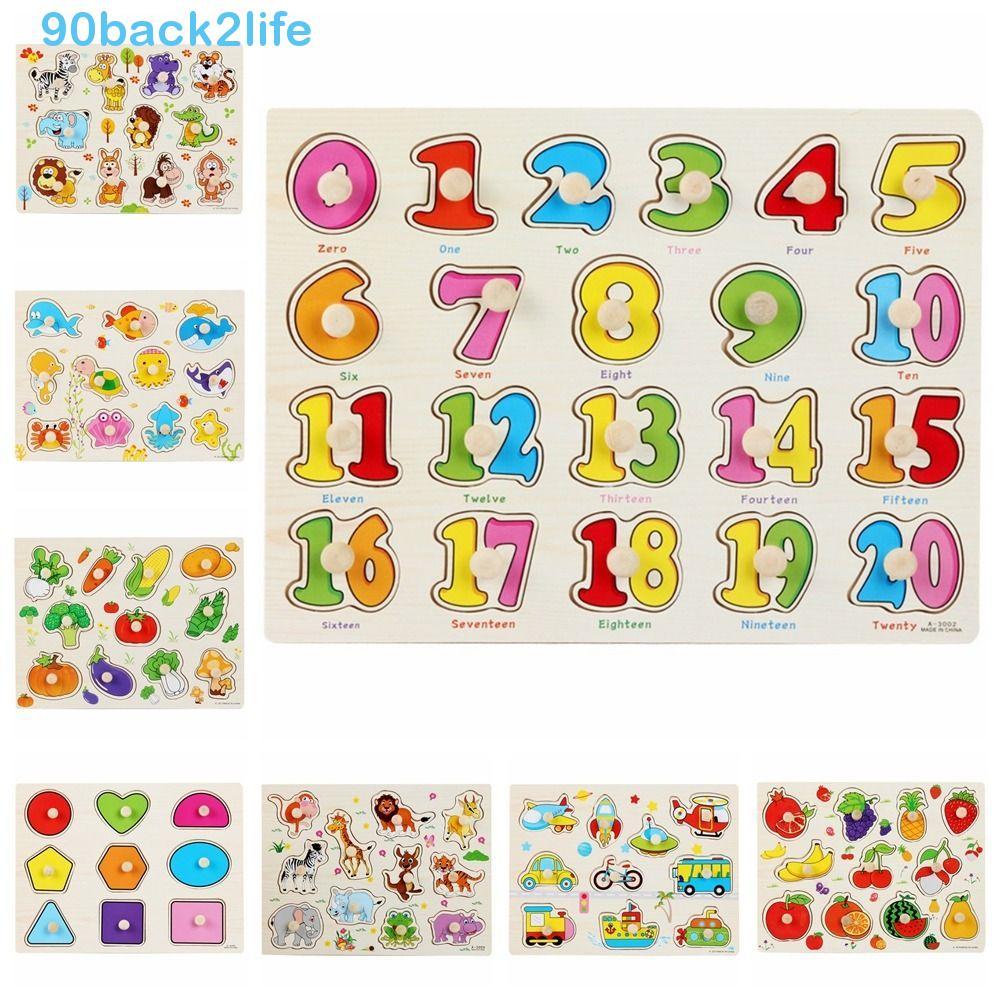 BRBLIFE Puzzle Hand Grab Board , Brinquedos De Quebra-Cabeça 3D Montessori , Jogo Cognitivo De Animais De Desenho Animad