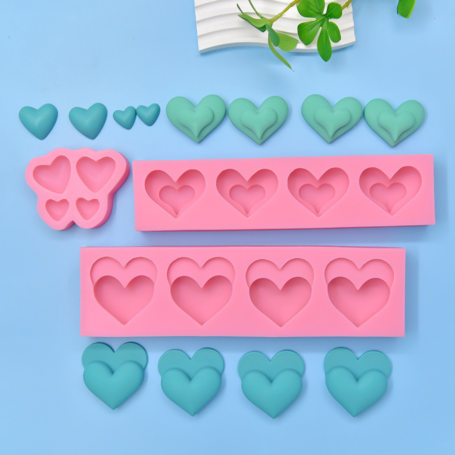 Molde De Silicone Em Formato De Coração Para Bolo DIY , Ferramentas De Cozimento De Chocolate , Rosa , Flor , Sabonete C