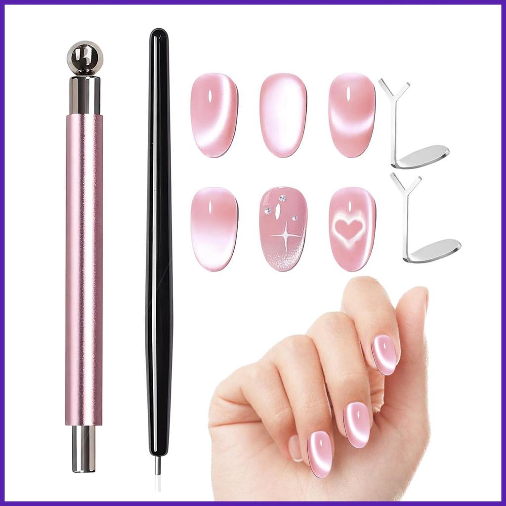 Caneta Magnética Para Unhas , Metal , Cabeça Dupla , Portátil , Com Bola Redonda , Gel , Ferramenta Casa , Salão De Bele