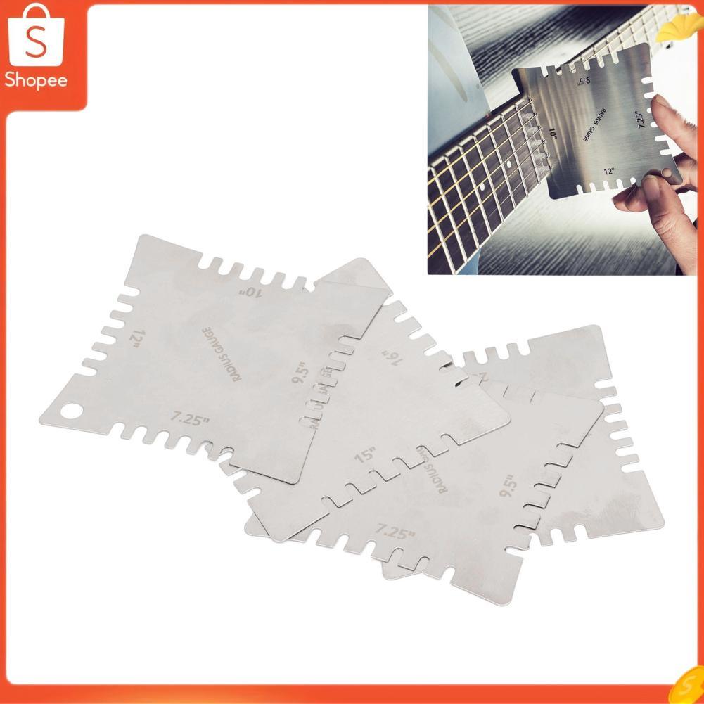 Hap Mingzhe conjunto de medidor de raio entalhado para guitarra, régua de aço inoxidável, ferramenta de medição para