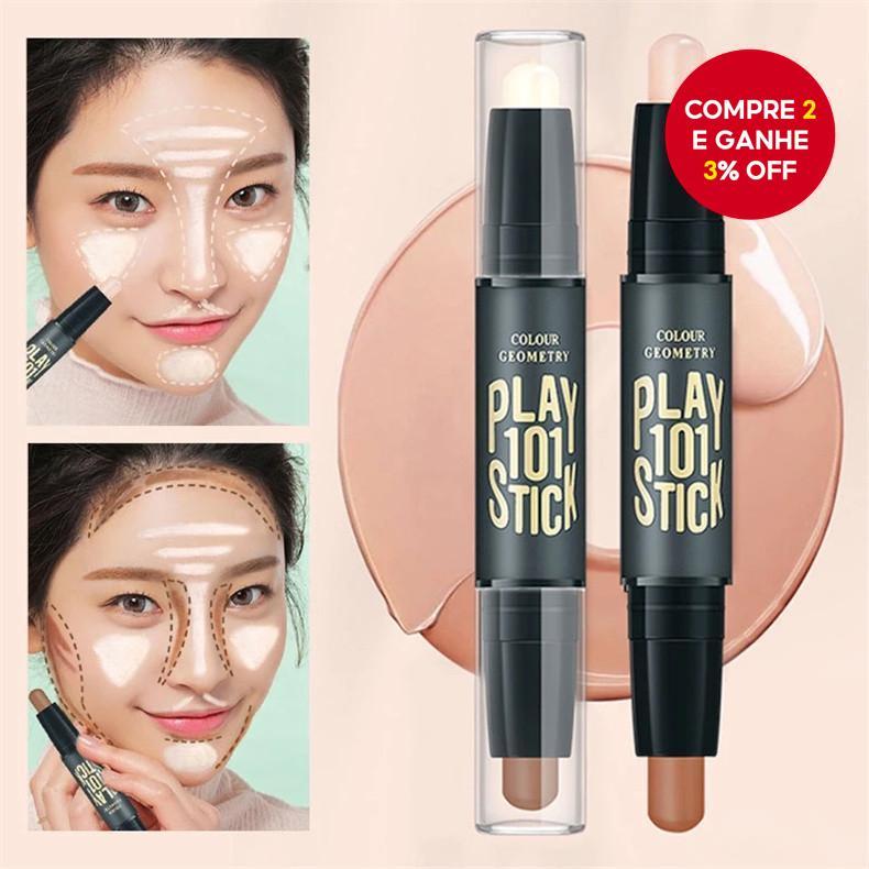 LAMEILA 2 Em 1 Corretivo Marcador Contour Stick Dual End Face Brightening Shadow Pen Matte À Prova D'água Maquiagem De L