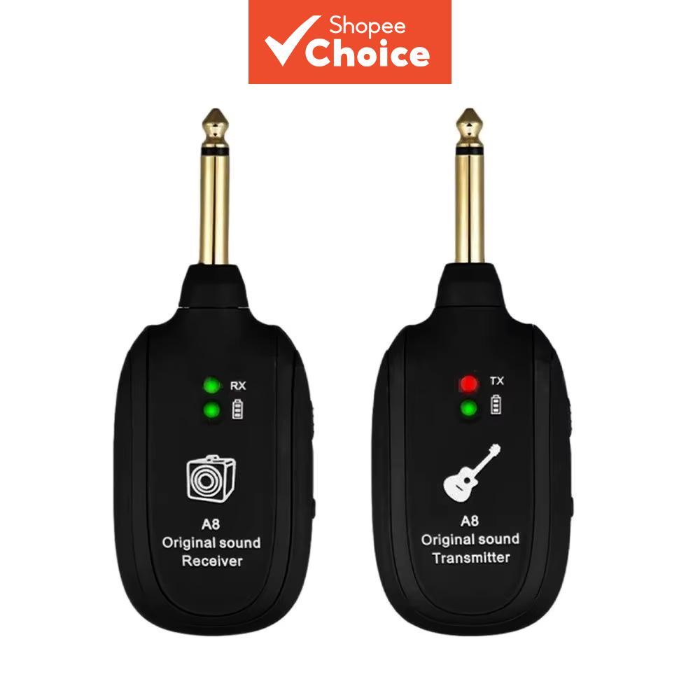 Miwayer A8 Sistema Sem Fio para Guitarra Transmissor/Receptor Transmissor de Guitarra Sem Fio Recarregável Integrado