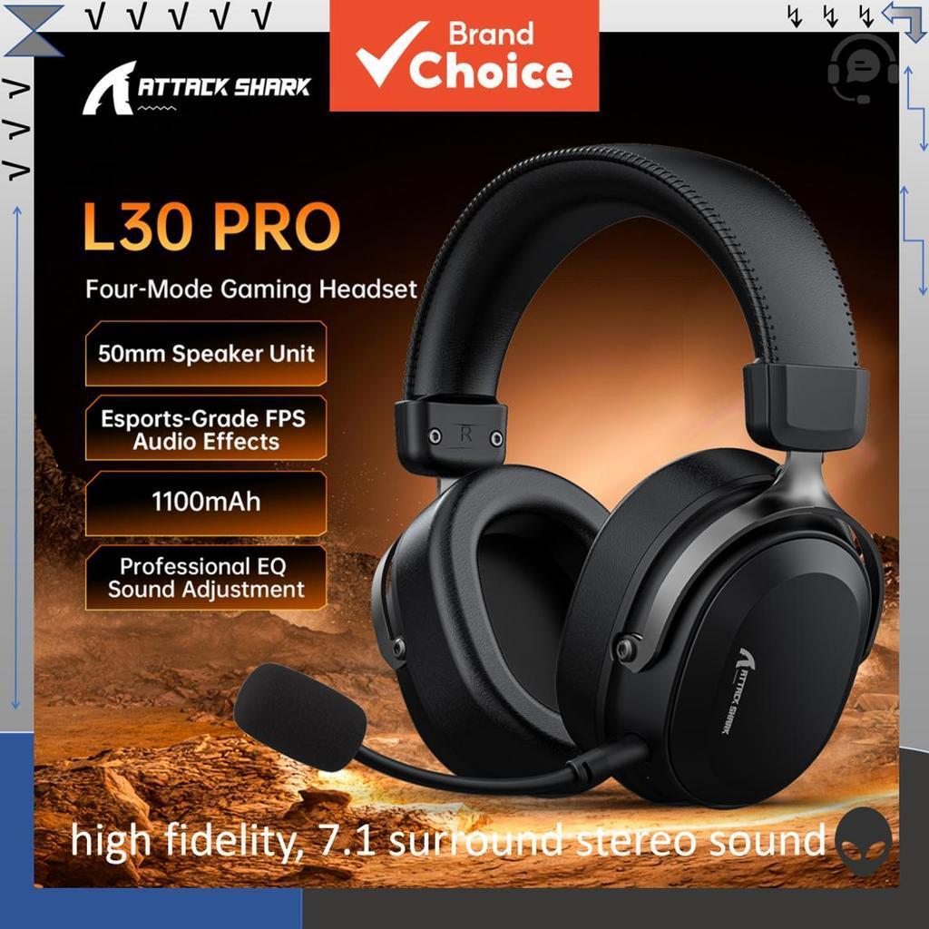 Attack Shark L30PRO Fone De Ouvido Para Jogos De 4 Modos 2.4G BT5.3 Placa De Som USB Porta De 3.5 Mm Driver Dinâmico 3D