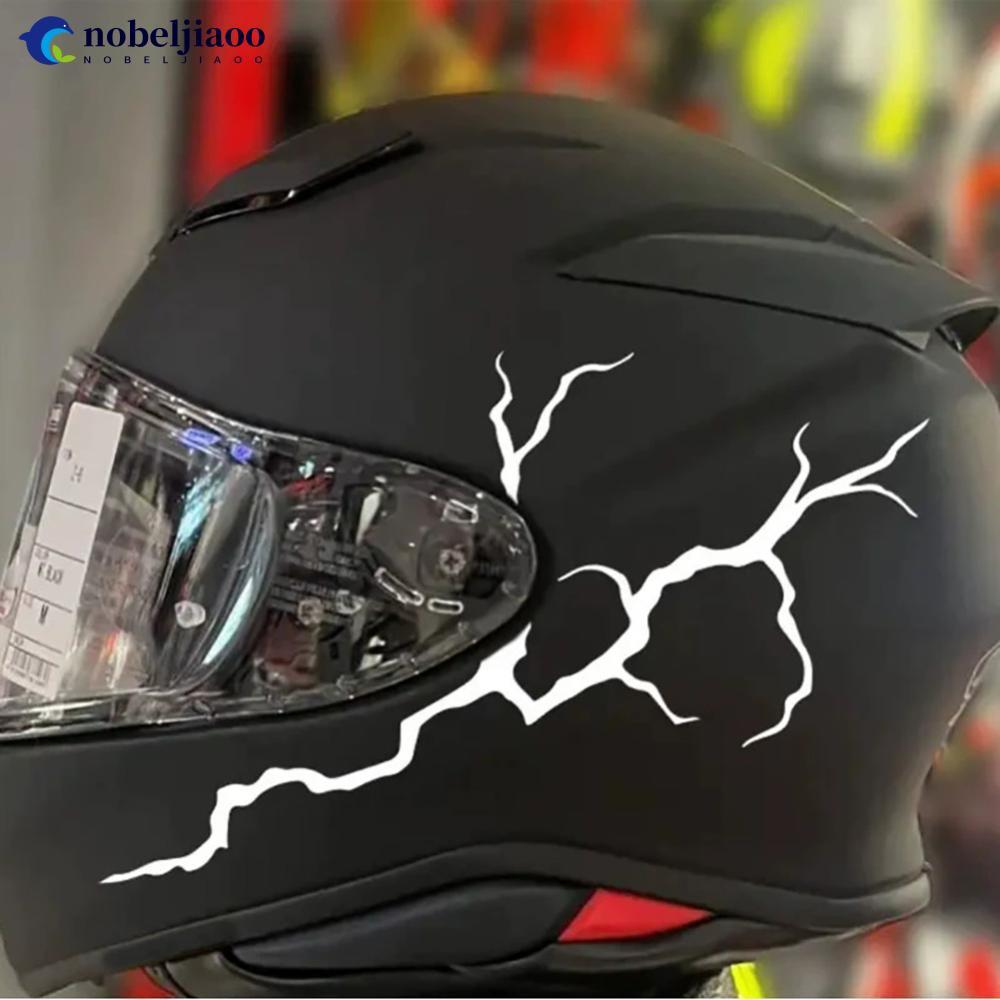 NOBELJIAOO 2 Peças 20x10cm Adesivos Refletivos Para Motocicleta DIY Capacete De Moto Pára-Brisa Scooter Decalques De Vin