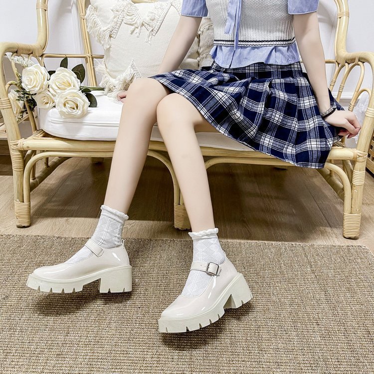 JK estilo japonês estilo Preppy Plus Size sapatos femininos uniforme sapatos de salto alto sapatos femininos de sola gro