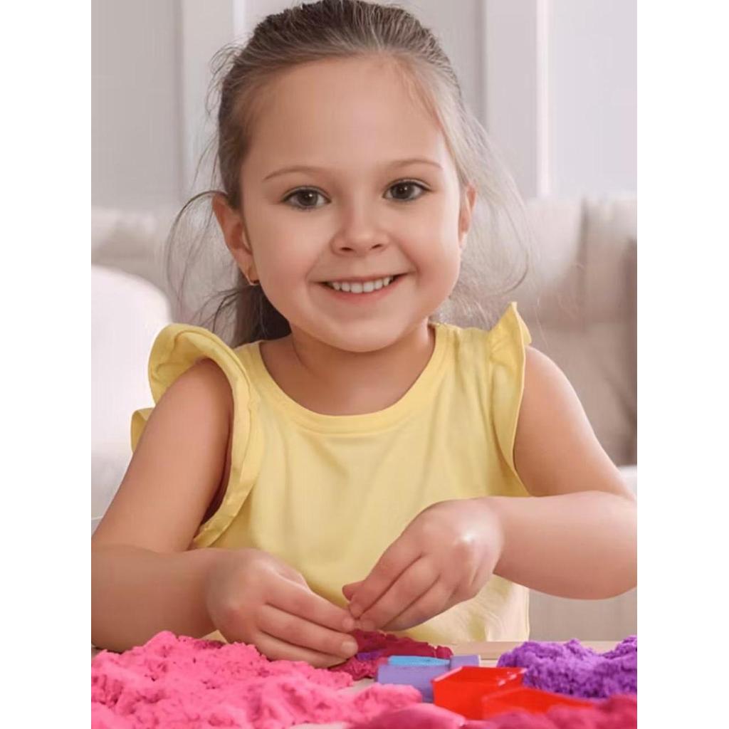 Areia Cinética Infantil, Massinha De Modelar Com 6 Forminhas, Massa Magica, Brinquedos Para Crianças, Praia em Casa