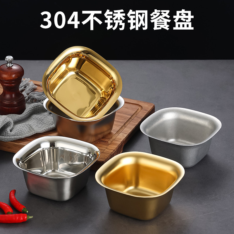 304 coreano aço inoxidável Kimchi tigela panela quente molho tigela lanche tigela alface Retro batatas fritas prato sala