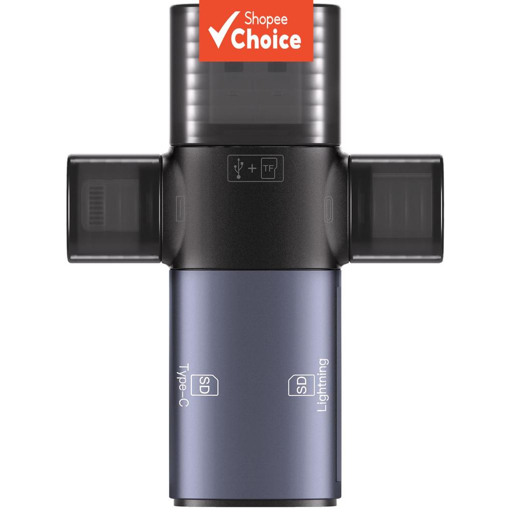 Leitor de cartões 6 em 1 para Apple - Adaptador HDMI tipo C OTG SD para conector de laptop de uso duplo SD TF câmera de