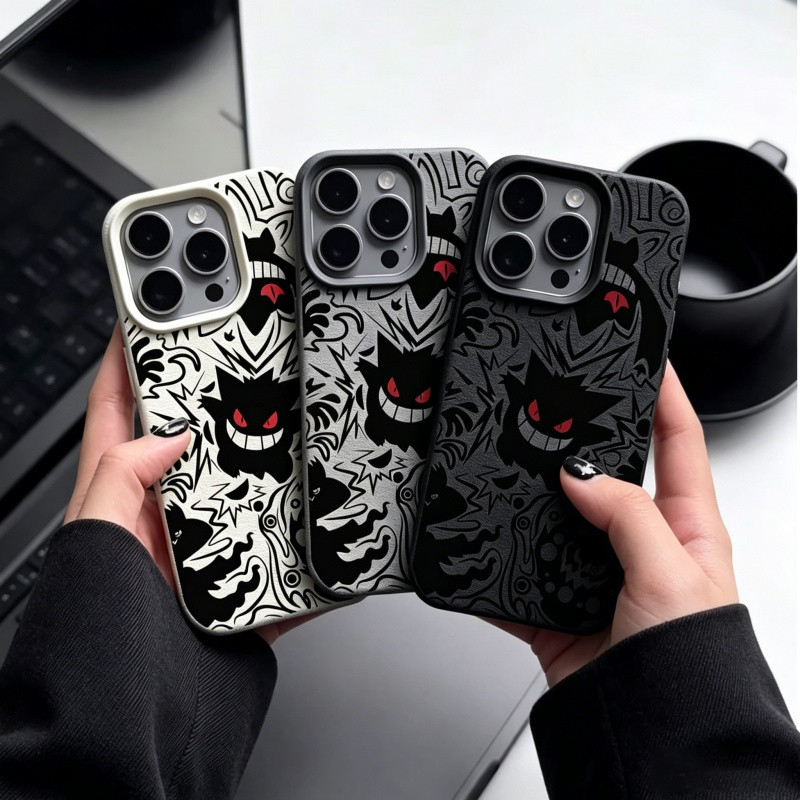 Capa De Telefone Para IPhone 17 Pro Max 16 15 14 13 Plus 16E Pokémon Gengar Lichee Padrão Silicone Macio Cor Sólida Tend