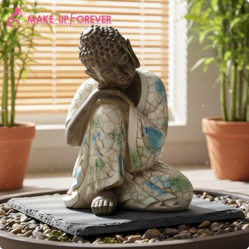 [Shining1] Buda Decoração De Casa Escultura Em Resina Texturizada Estátua De Atmosfera Zen Para Varanda Jardim De Mesa