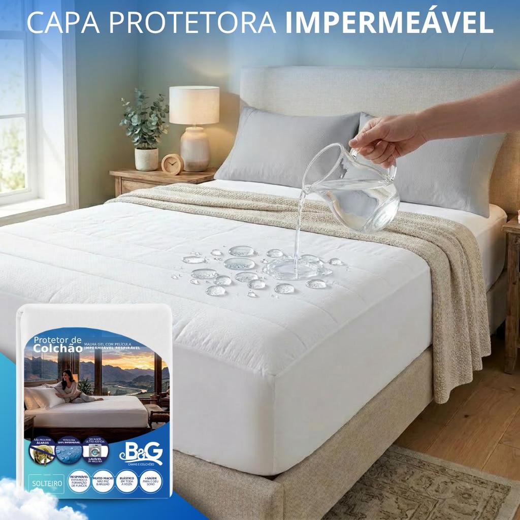 Capa Protetora Colchão Impermeável Malha Gel Queen para colchões 158x198