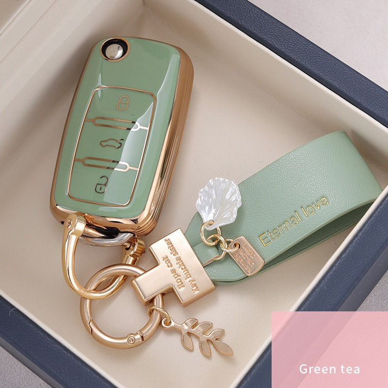 Capa de Chave em TPU para Volkswagen VW Polo Golf Passat Tiguan Beetle Caddy T5 Up Eos Skoda Octavia Seat Leon Altea QVS