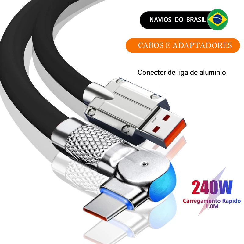 Cabo De Carregamento Super Rápido Adequado Para Cabos De Porta Rotativa Tipo C Micro USB iOS Lightning Android LI61203