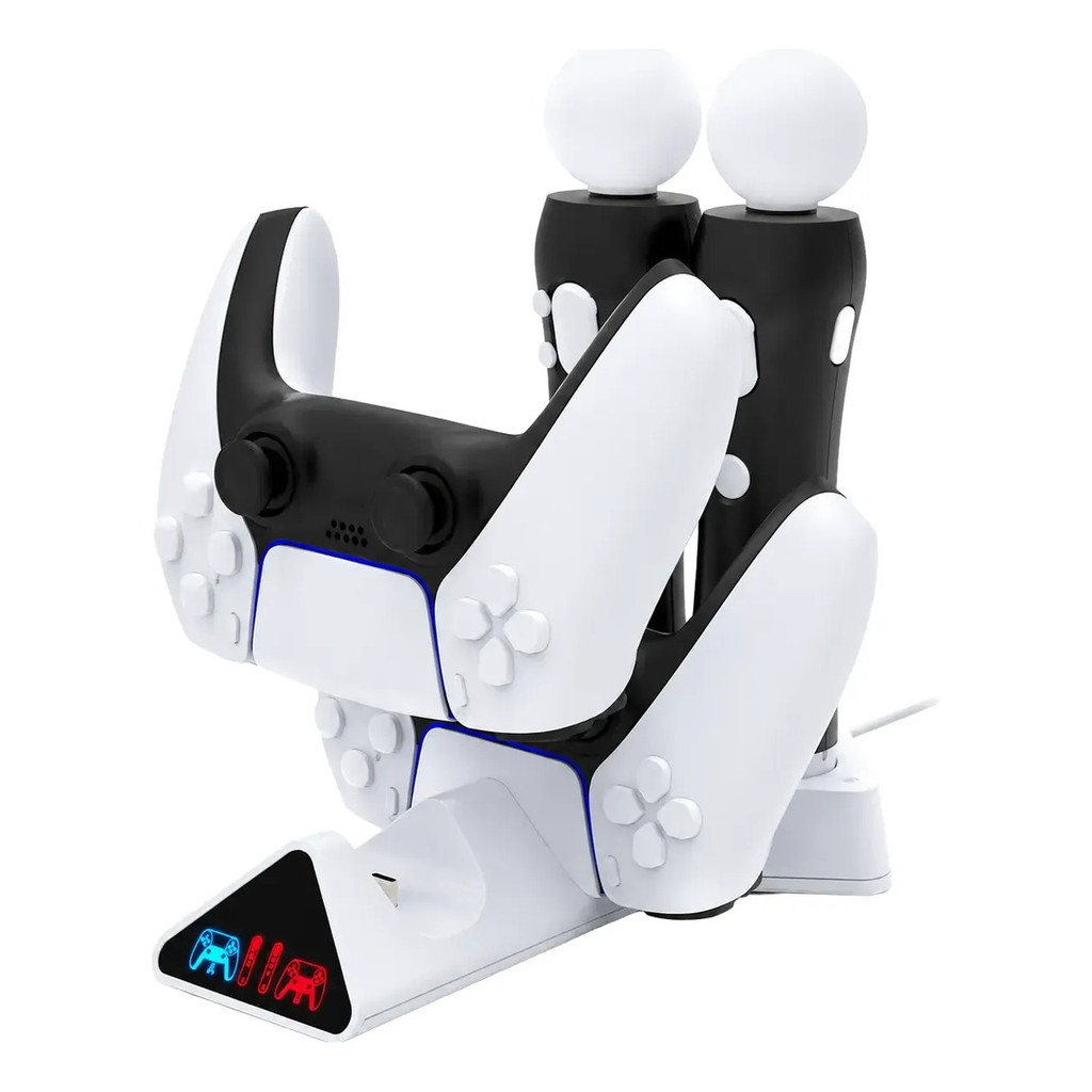 Base Carregadora 4 Em 1 Compatível Com 2 Ps Move E Controle Manete
