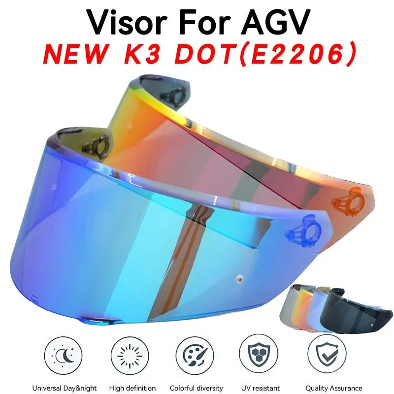 Viseira de Capacete NOVA AGV K3 DOT(E2206) K3 2023 2024, Lente de Capacete de Motocicleta, Protetor de Vento, Óculos de