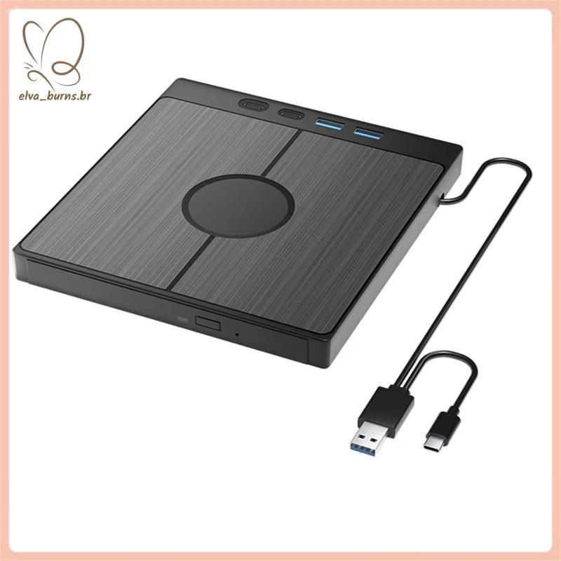 [elva_burns.br] Unidade Óptica Externa Blue Ray Portátil Bluray Player CD DVD Gravador Leitor De Queimador Para PC Lapto