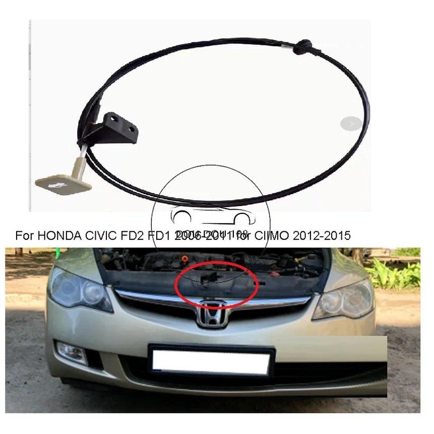 Para Honda Civic 2006 2007 2008 2009 2010 2011 Frente Motor Capô Bloqueio Trava Cabo De Liberação Fio Com Alça