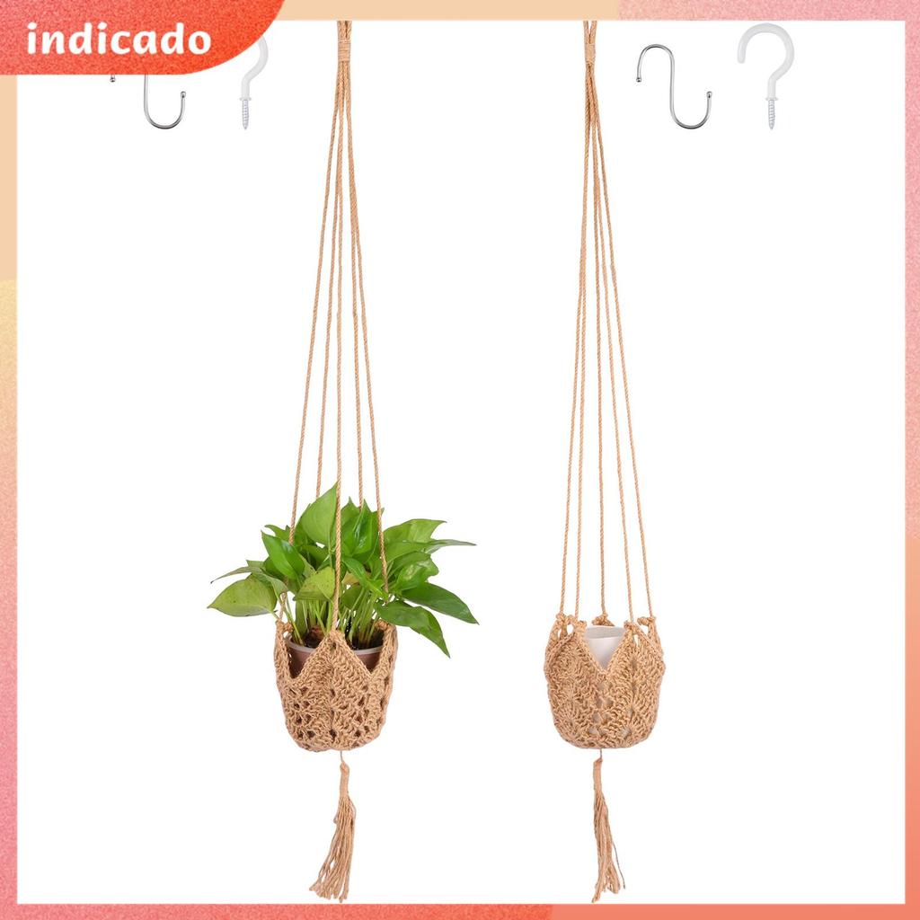 Cesta De Plantador Suspensa Exclusiva , 2 Peças , Fácil De Usar , Suporte Para Vaso De Flores Macrame Com Gancho Ambient