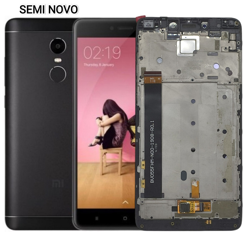 Display Redmi Note 4 MTK Tela LCD IPS 1° Linha Frontal Com Aro Preto Moldura Semi Novo USADO