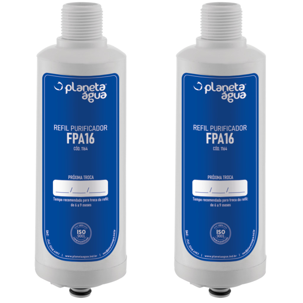Kit 02 Refil Planeta Agua FPA16 Compativel Refil Filtro Para Purificador De Água Lb Libell Flex