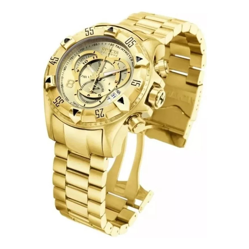 Relógio De Pulso Invicta Excursion Com Corria De Aço Inoxidável Color Dourado