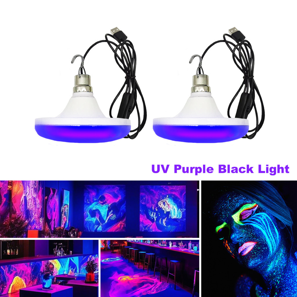 Lâmpada Preta Uv 50W Com Interruptor Tubo De Luz Violeta Adequado Para Festas De Fim De Ano Fluorescente Festa De Aniver