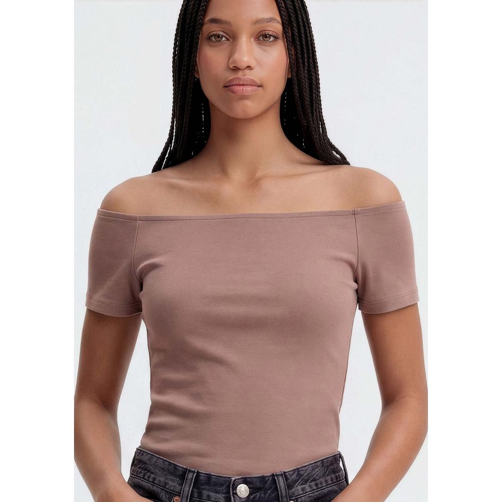 Blusa Teen Manga Curta Ombro A Ombro Hering Teen