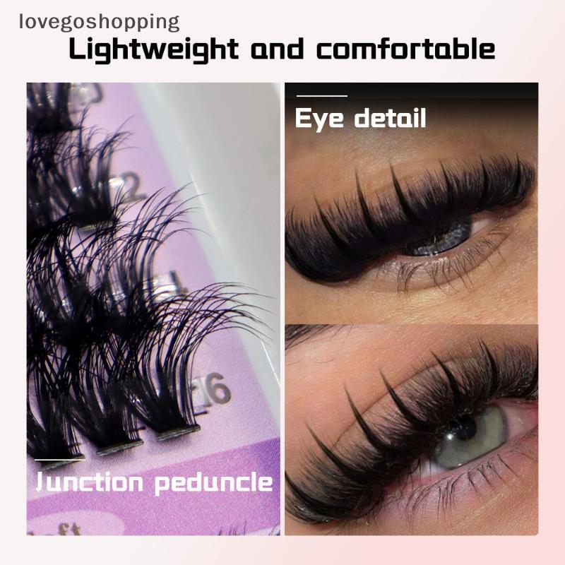 [lovego] Lash Clusters Long Spikes Volume Cílios Individuais 72 Pcs Qui Enxertia Extensão Rápida Para Artistas De Maquia