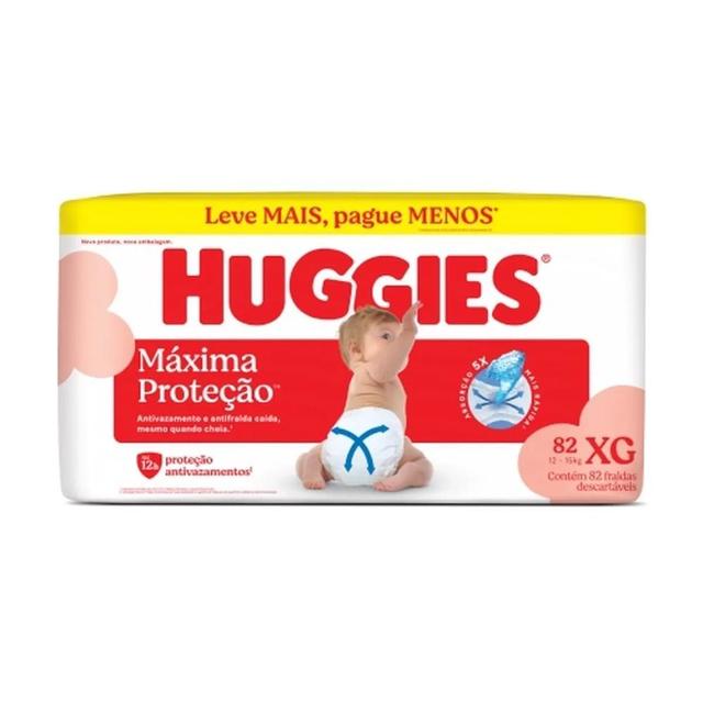 Fralda Descartável Infantil Huggies Máxima Proteção XG Pacote 82 Unidades Leve Mais Pague Menos