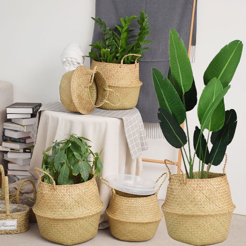 Cesto Organizador Multiuso Palha Natural Cachepot Planta Area Gourmet