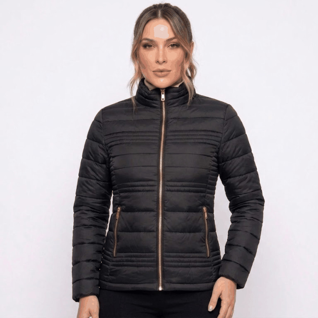 JAQUETA PUFFER FEMININA FACINELLI 620241 MATELASSÊ COM FORRO INTERNO PELUCIADO CASUAL BOBOJACO