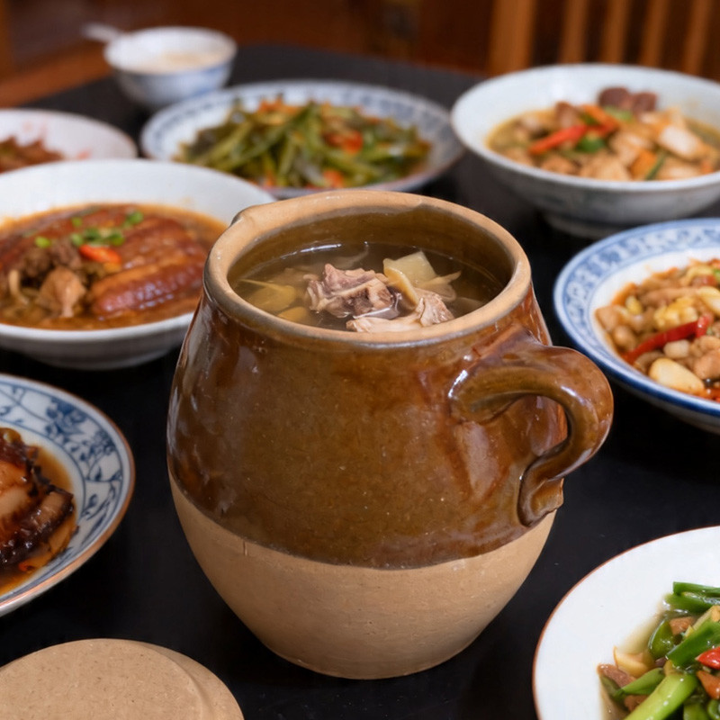 Pote de areia Crackery comercial antiquado argila cerâmica artesanal caçarola fina velho pote de argila sopa ferver sopa