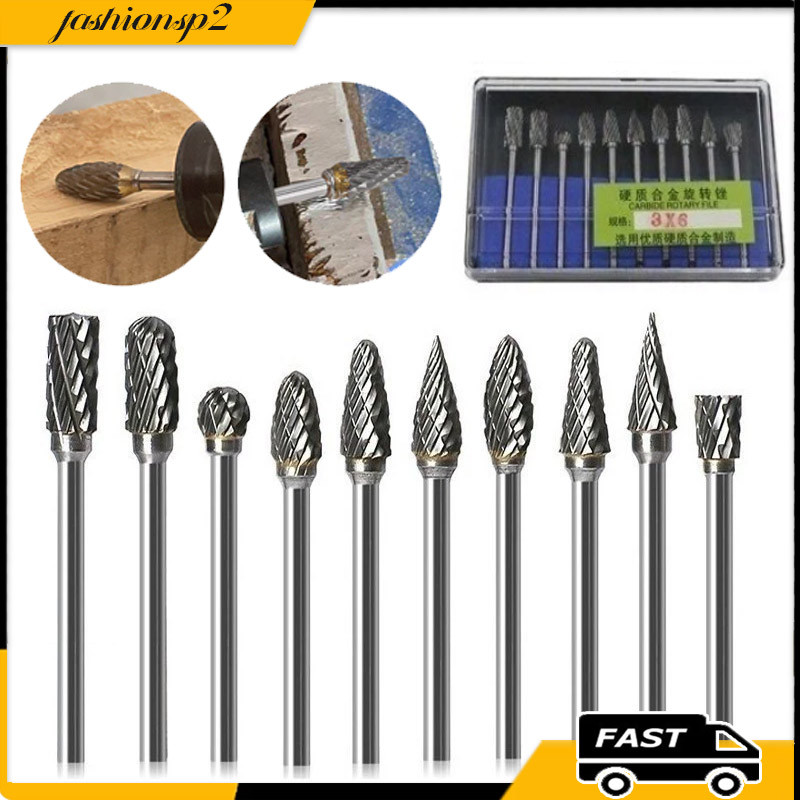 10 Fresa Lima Rotativa Metal Duro Escarear Madeira Aço Ferro  Duro Para Dremel