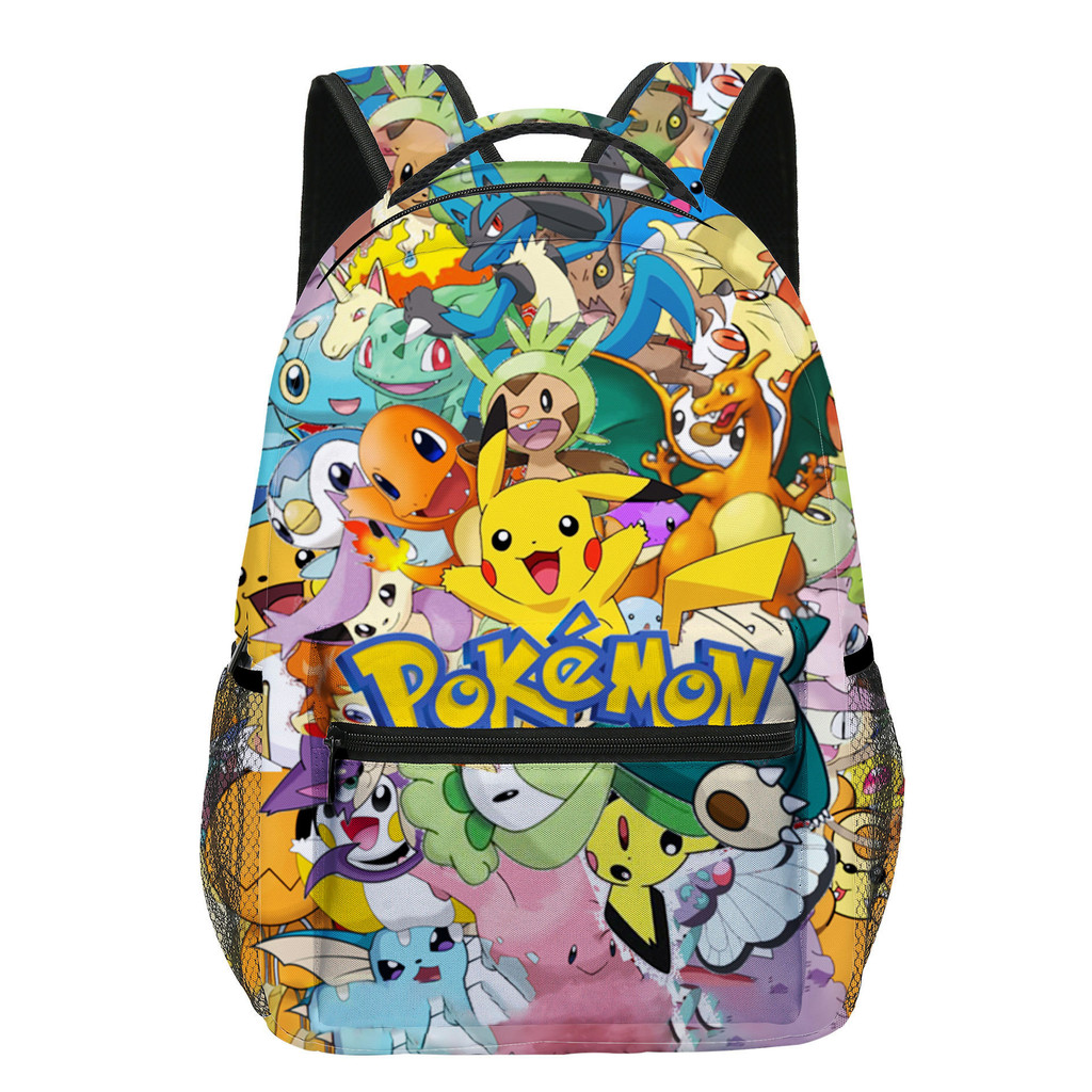 Mochila Pokémon All-Stars - Pikachu, Charizard, Squirtle e Mais, Mochila Escolar Vibrante de Anime para Crianças e Fãs