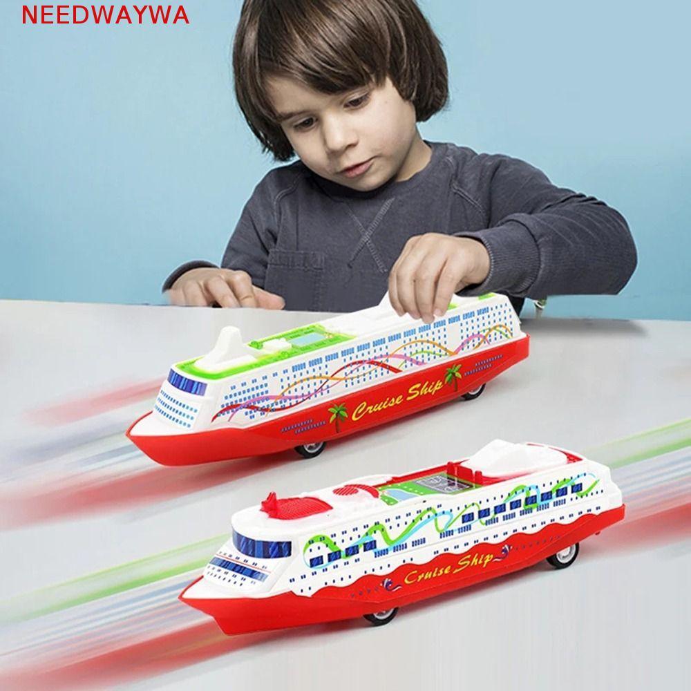 NEEDWAYWA Navio A Vapor Deslizante , Modelo De Barco De Cruzeiro De Simulação , Veículo De Coleta De Plástico Puxar Para