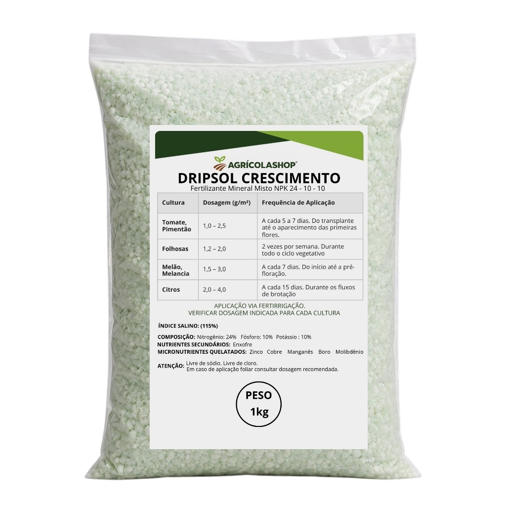 Dripsol Crescimento 1kg – Fertilizante completo para plantas fortes e saudáveis desde o início