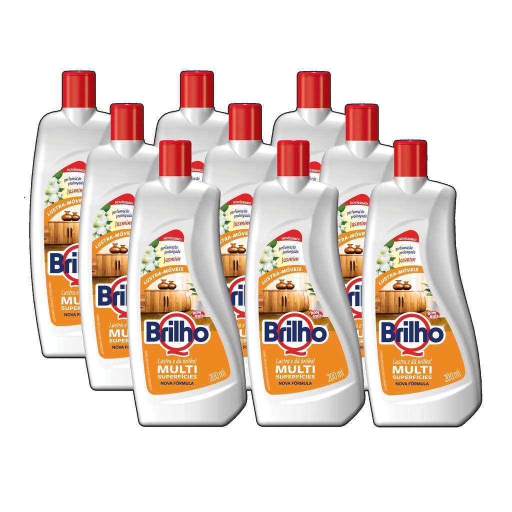 kit 9 LUSTRA MÓVEIS MULTISSUPERFÍCIES JASMIM QBRILHO 200ML