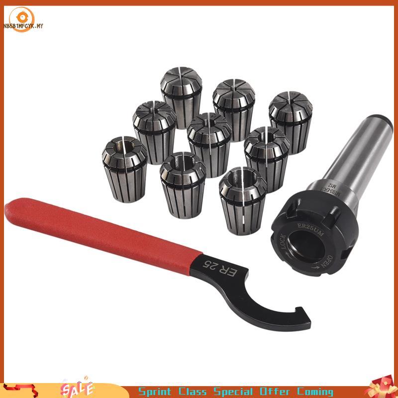 [Best seller] 9 Peças Pinças De Mola Er25 + 1 Peça Mt3 Er25 Mandril De Pinça Suporte Cônico Morse Para Ferramenta De Tor
