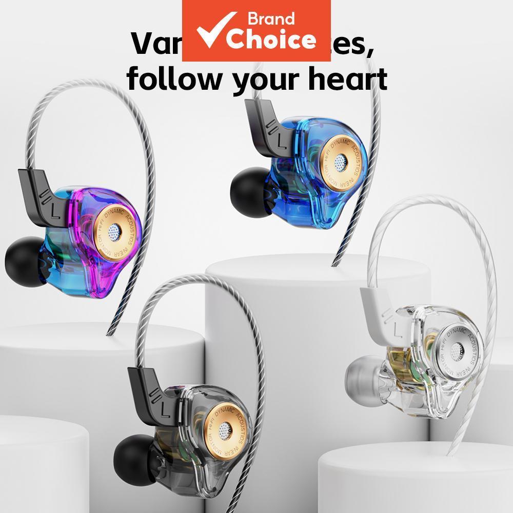 QKZ AK6-Ultra Fone de Ouvido com Fio 3,5mm AUX Intra-Auricular com Microfone, Som Dinâmico HIFI, Fones de Ouvido