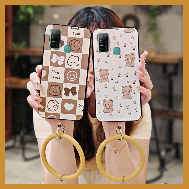 Capa Protetora De Telefone De Cor Sólida Para Doogee N30 Anel De Personalidade Fofo Anti-knock Pulseira Juvenil Dissipaç