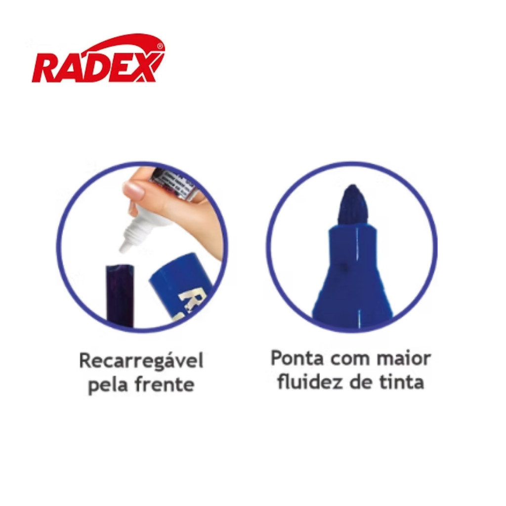 Marcador Para Quadro Branco Recarregável - RADEX Cor:Preto · foto 2