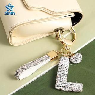 Sinth Branco Inicial Chaveiro Brilhante Bonito Az Carta Bapa Acessórios Chave Do Carro Cordão Casal Nome Pingente Presen