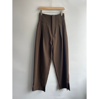 Coreia Dongdaemun cintura-selada calças femininas Ultra-alta cintura Chiffon calças altas cenoura Commuter Drape calças 