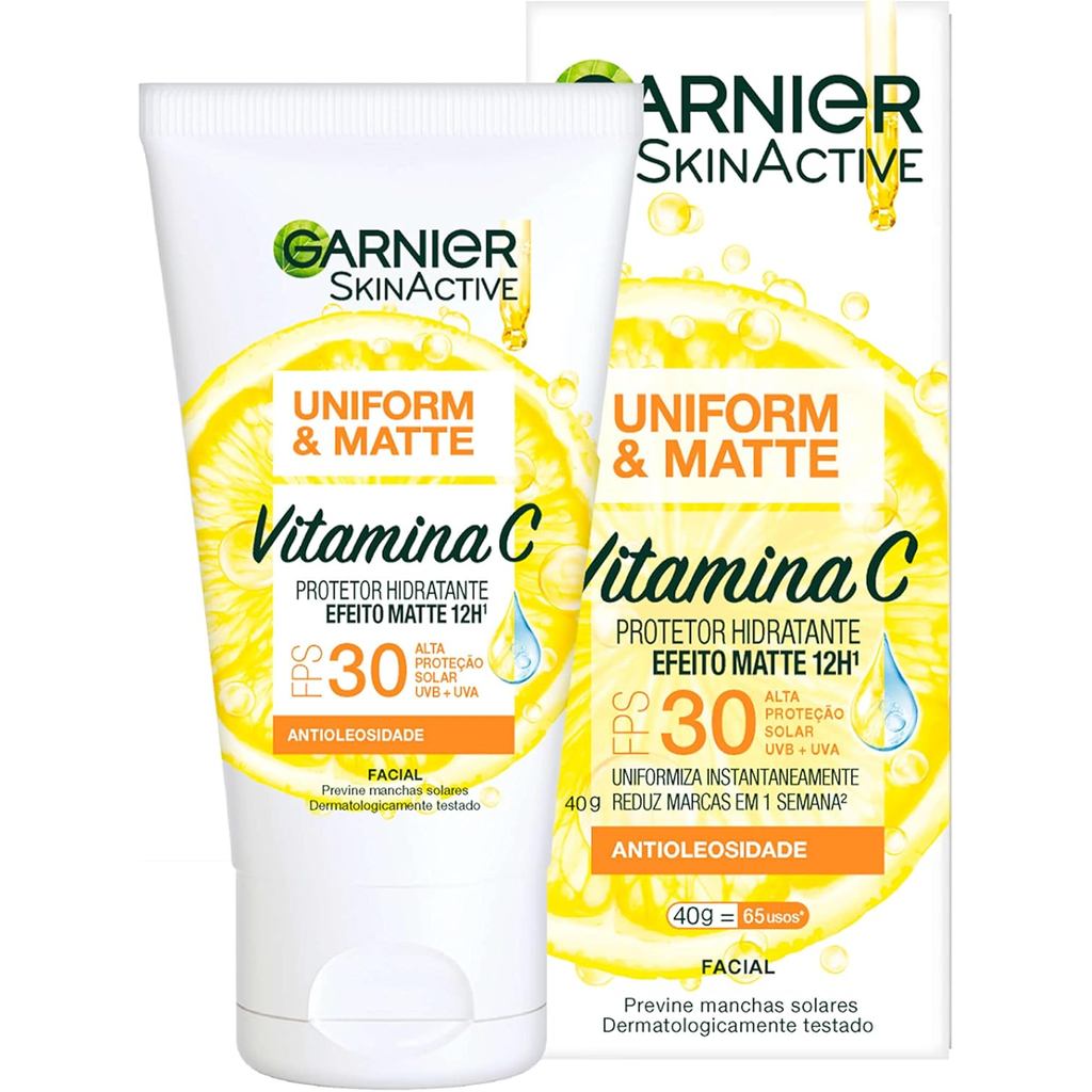 Protetor Hidratante Facial Garnier U&M Vitamina C FPS30 40g