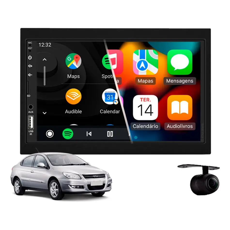 Central Multimídia Carplay Chery Cielo 2009 À 2012
