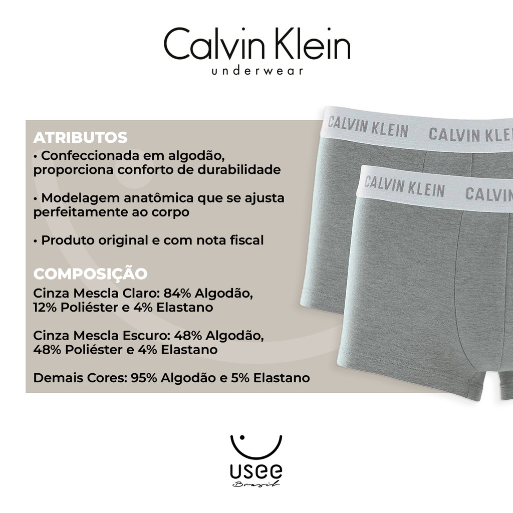 Kit com 2 Cuecas Boxer Cotton Calvin Klein Kit Cueca Box Premium Cueca Masculina Adulto Confortável · foto 2